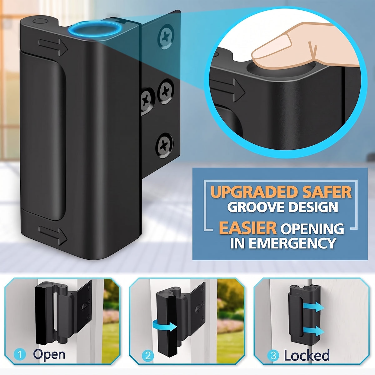 💥50% OFF🔒Upgraded Aluminum Alloy Anti-Theft Security Door Lock