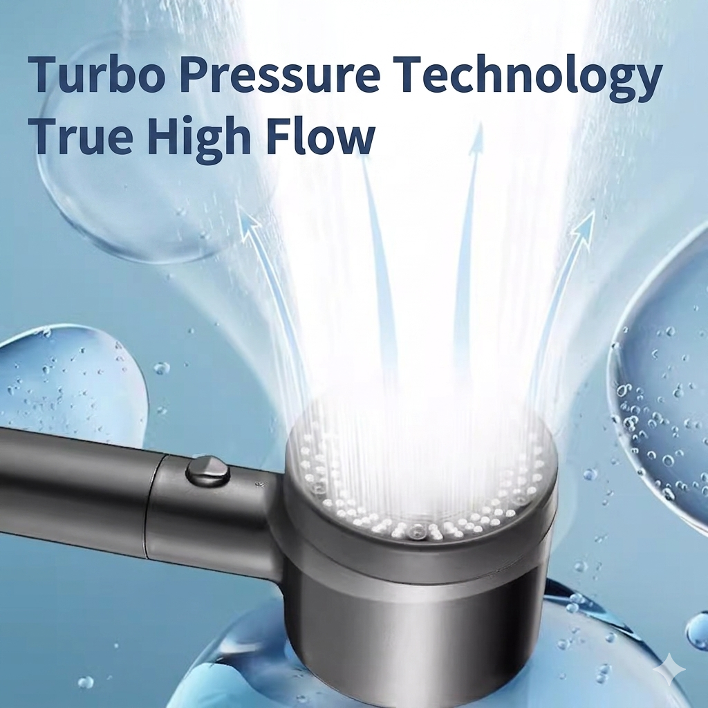 🔥HOT SALE!🔥Twin-turbo high-pressure hollow shower head