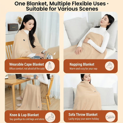 🔥 Free Shipping,Last Day 52% Off!🔥Portable USB Electric Heated Blanket Perfect for Outdoors or the Office. Use as a Single-Person Throw, Wrap, or Lap Blanket.