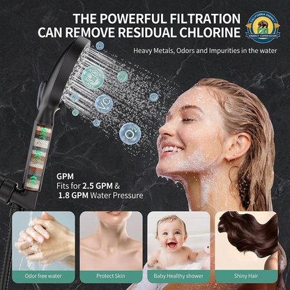 Hot sale🔥High Pressure Boosting Shower Head 360° Rotatable Water Saving Rainfall Nozzle