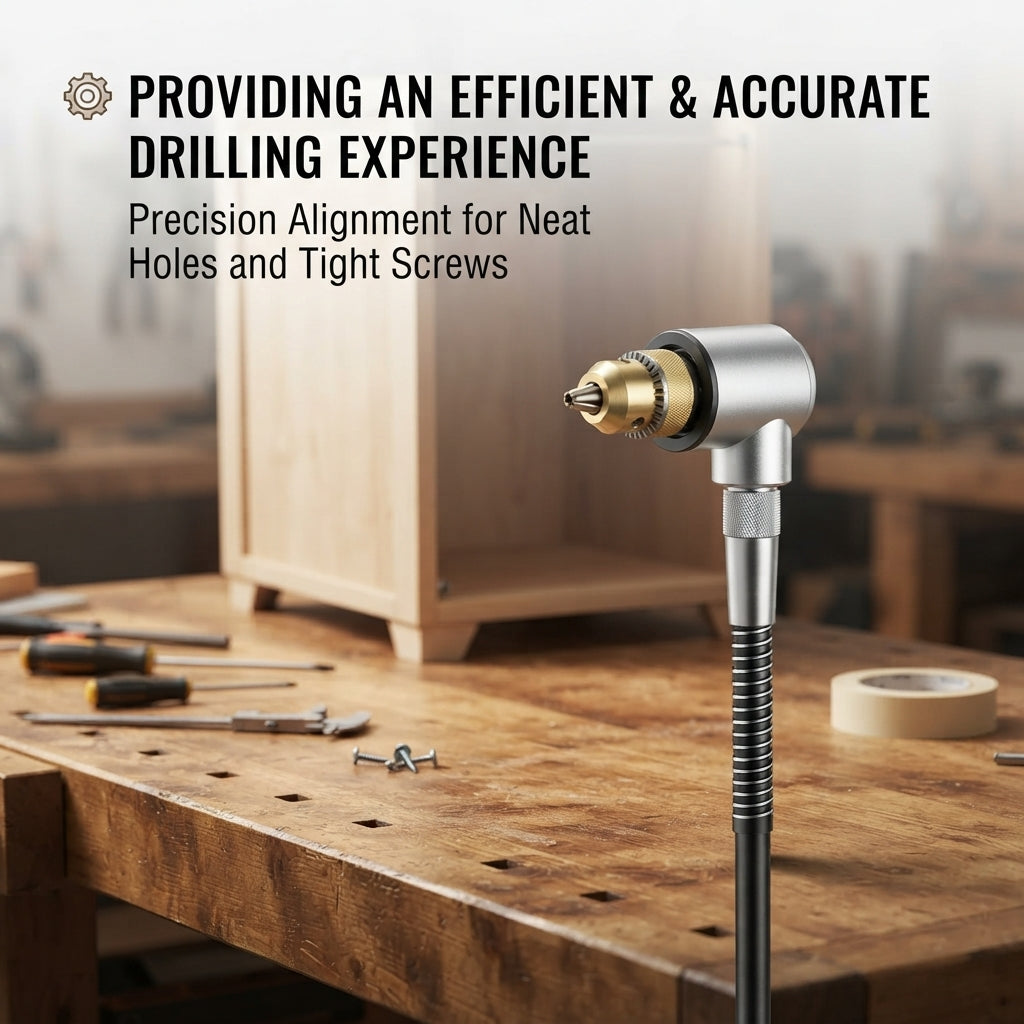 🔧 Flexible 90‑Degree Right‑Angle Drill Attachment with Long Flexible Shaft