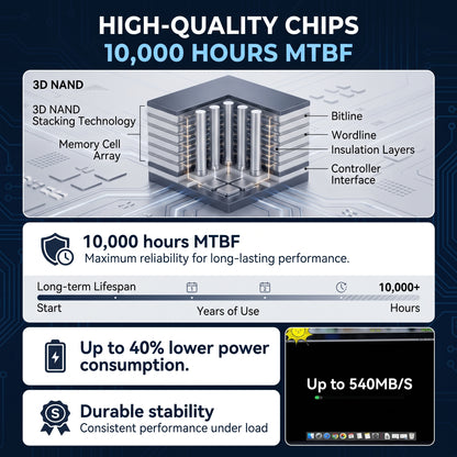 [Compatible with mobile phones and computers] High-speed portable solid-state drive (SSD)