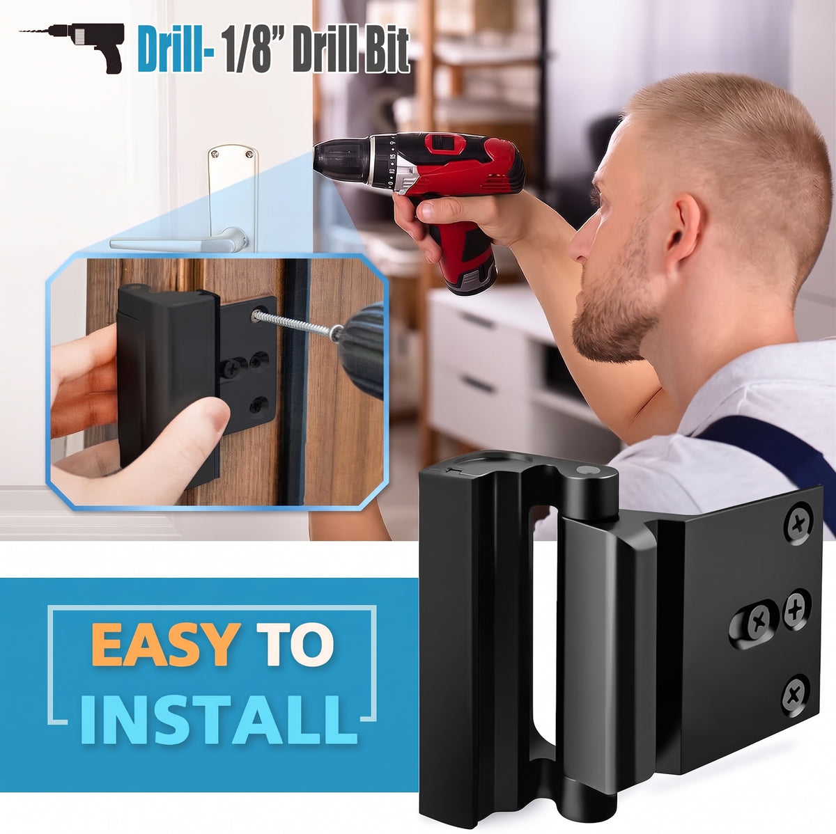 💥50% OFF🔒Upgraded Aluminum Alloy Anti-Theft Security Door Lock
