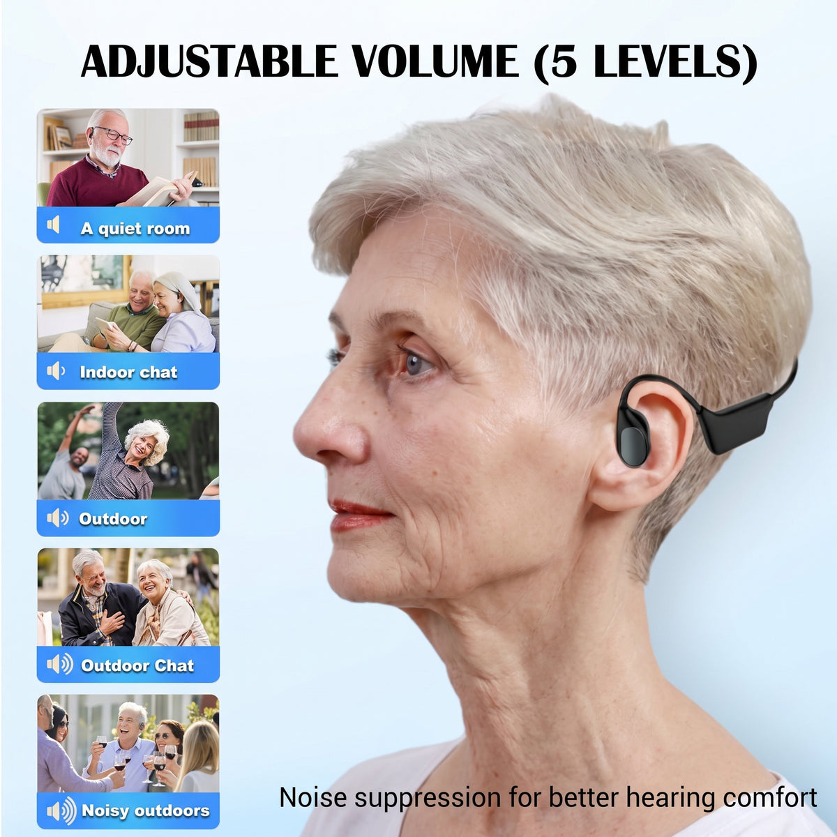 💥50% Off💥 🎧 Bone Conduction Bluetooth Headphones & Hearing Aid