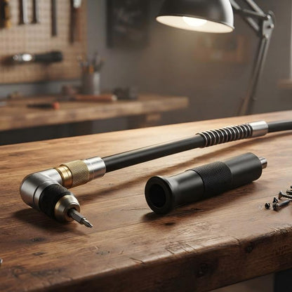 🔧 Flexible 90‑Degree Right‑Angle Drill Attachment with Long Flexible Shaft
