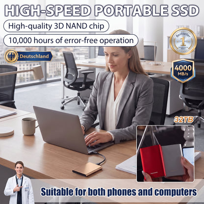 🔥50% OFF ✅High-speed portable solid-state drive (SSD)