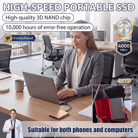 🔥50% OFF ✅High-speed portable solid-state drive (SSD)