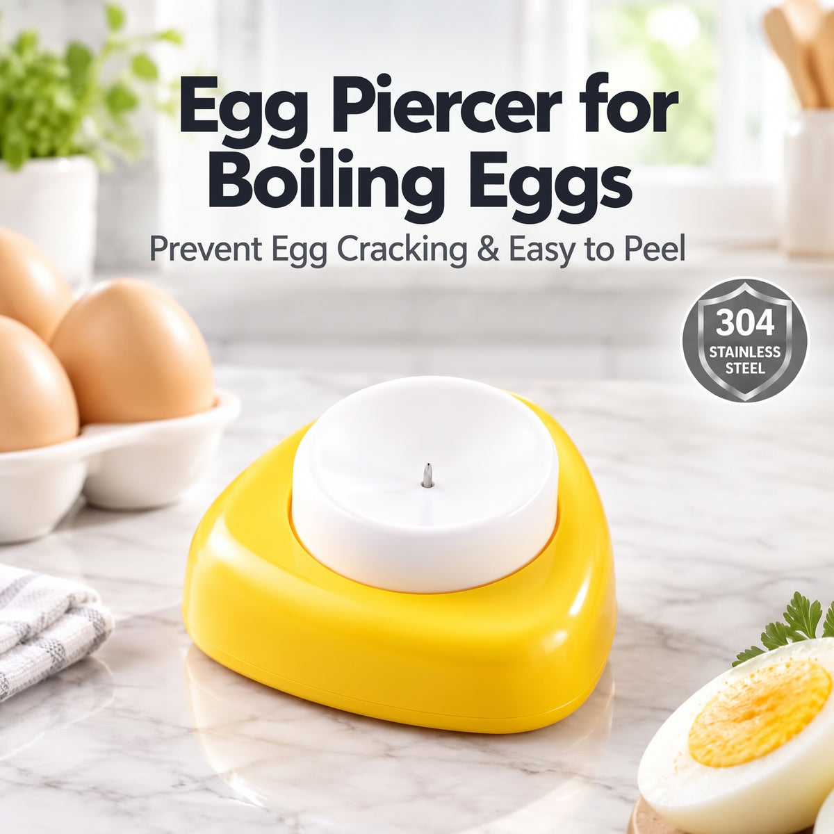 💥Buy One, Get One Free🥚 Egg Piercer – Easier Peeling & Cleaner Boiling