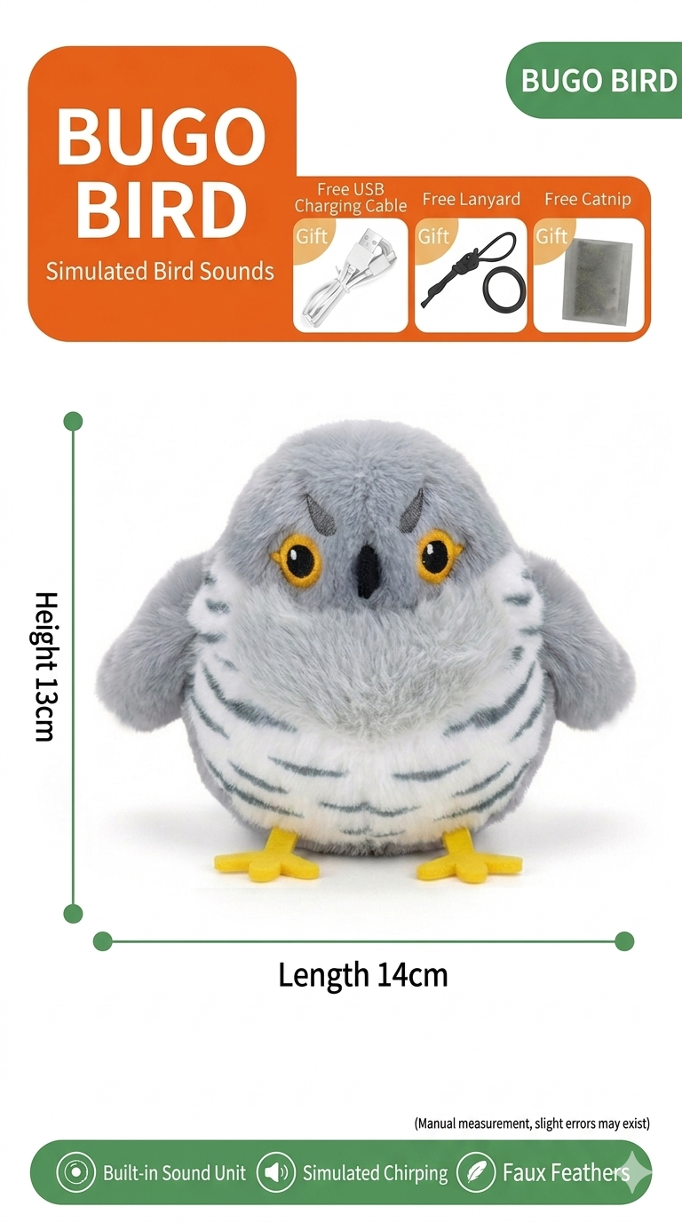 🔥HOT SALE 🔥50% OFF ！Vocal Simulation Squeaky Bird Cat Toy For Self-amusement