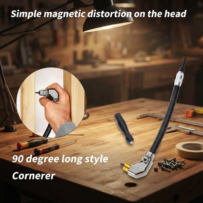 🔧 Flexible 90‑Degree Right‑Angle Drill Attachment with Long Flexible Shaft