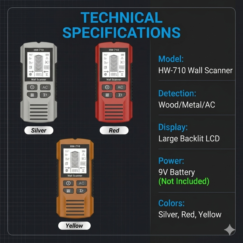 🔥53% off single purchases! Additional discounts for multiple purchases! 🔥 German-engineered 5-in-1 wall detector: One-click access to internal pipes and steel reinforcement within walls.