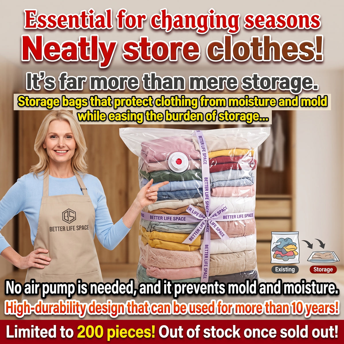 💥 Last 200 units—50% Off ✅New transparent thickened vacuum compression bag