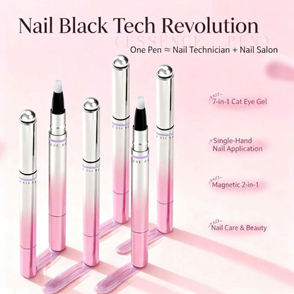 ✨Cat Eye Nail Pen with Built-in Magnetic Beads💅 5 Shades of Sheer Nude, Elegant & Skin-brightening 2-in-1!