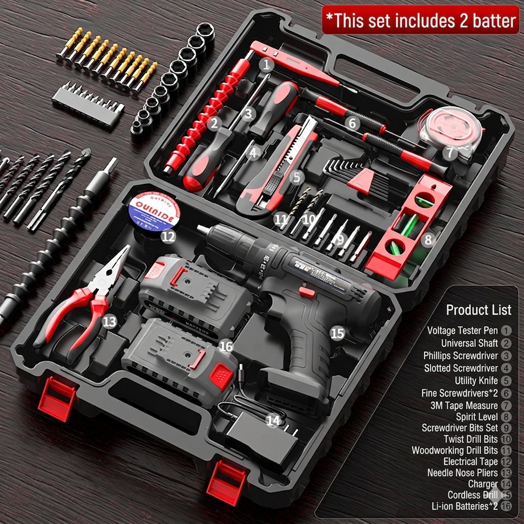 🔥🔥Father's Day Special: Half Price | Portable Household Tool Kit – Ideal for DIY and Minor Repairs