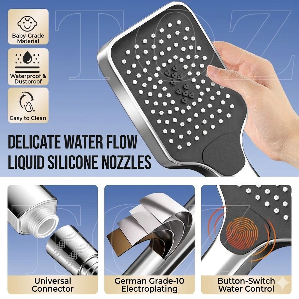 🎉 50% OFF🎉 High Flow Pressure Boosting Shower Head for Home Bathroom
