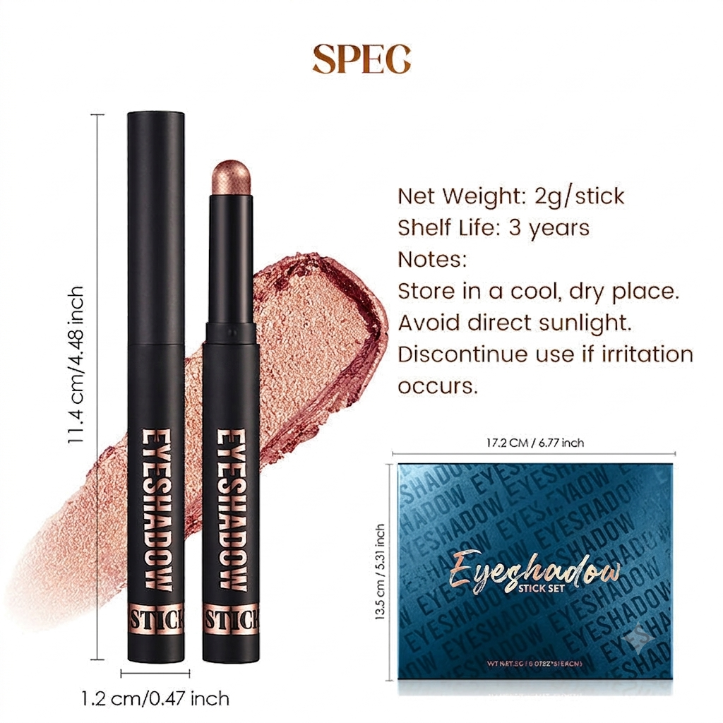 🎉🔥100,000 units sold! 8 shimmering eyeshadow sticks