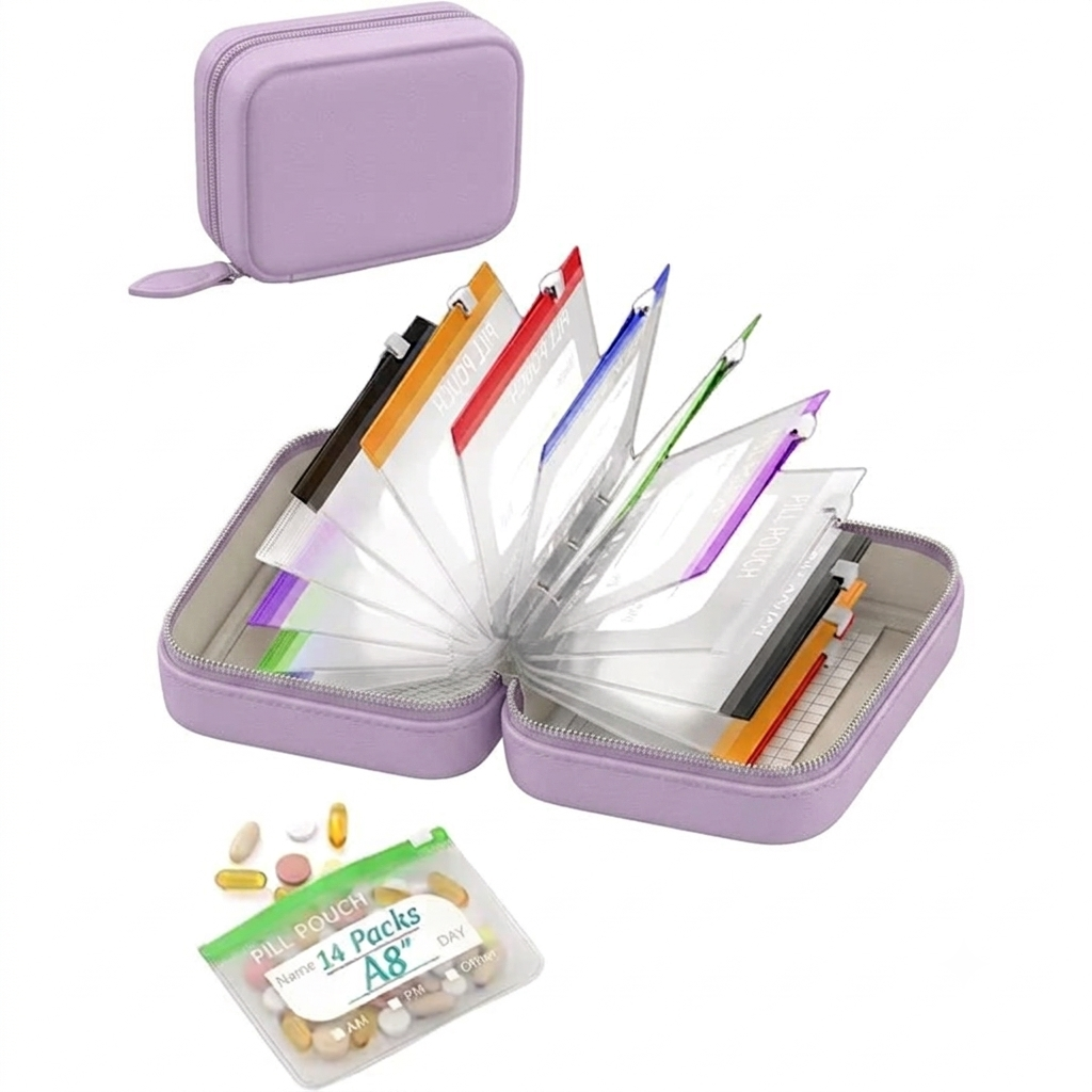 💊 A8 Waterproof Pill Pouch Set – Large Weekly Travel Medicine Organizer