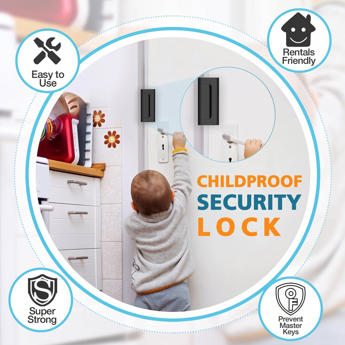 💥50% OFF🔒Upgraded Aluminum Alloy Anti-Theft Security Door Lock