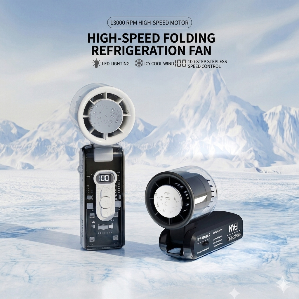 Portable Handheld Fan with LED Digital Display🌬️ Stay cool—Anytime, Anywhere❄️