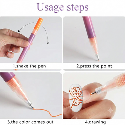 🎁 50% OFF ⏳ 12 Colors Nail Art Pens Set – Create Beautiful & Precise Designs ✨
