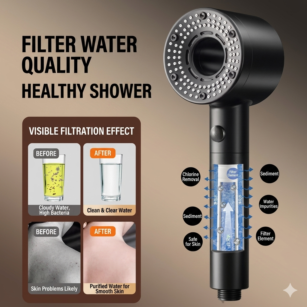 🔥HOT SALE!🔥Twin-turbo high-pressure hollow shower head