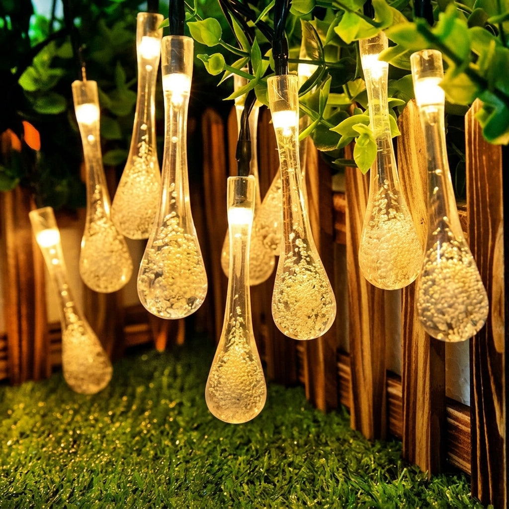 🔥No electricity bill all year round, 50% off✅ Outdoor solar-powered teardrop string lights