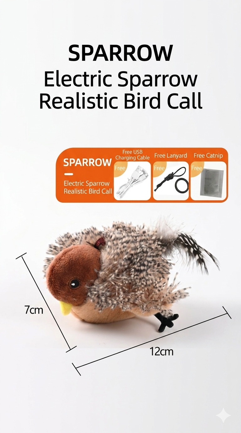🔥HOT SALE 🔥50% OFF ！Vocal Simulation Squeaky Bird Cat Toy For Self-amusement