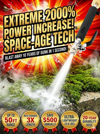 🔥50% OFF🔥 Aviation-grade Level 3 High-Pressure Water Gun, Amazing 2000% Pressure Boost Hose, 15-meter Ultra-Long Range, 2000% Super-Powerful Pressure Boost, 3-Second Quick Installation!