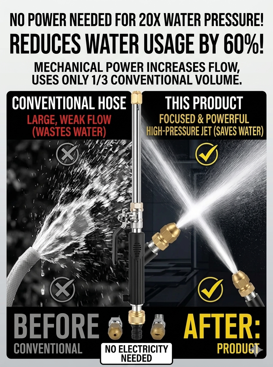 🔥50% OFF🔥 Aviation-grade Level 3 High-Pressure Water Gun, Amazing 2000% Pressure Boost Hose, 15-meter Ultra-Long Range, 2000% Super-Powerful Pressure Boost, 3-Second Quick Installation!