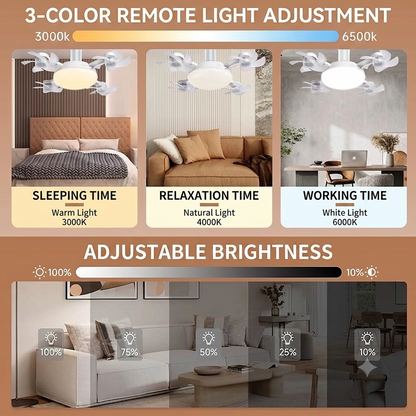 50% OFF🔥 Drone Ceiling Fan with LED Light - Modern Design, Comes with Remote Control, Suitable for Living Room and Bedroom