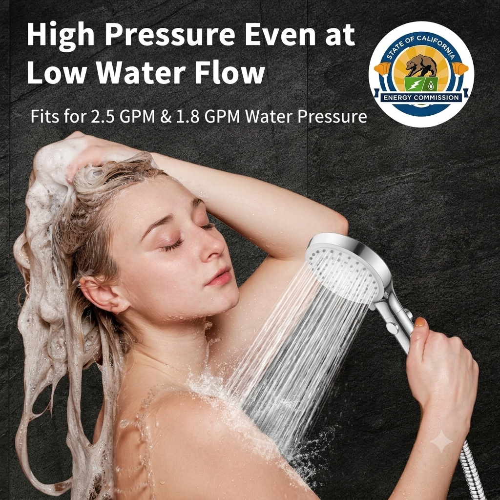 Hot sale🔥High Pressure Boosting Shower Head 360° Rotatable Water Saving Rainfall Nozzle