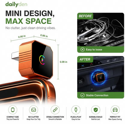 2-in-1 Wireless CarPlay & Android AutoAdapter: No More Plugging In