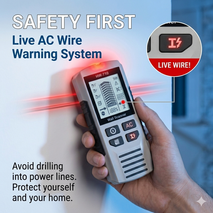 🔥53% off single purchases! Additional discounts for multiple purchases! 🔥 German-engineered 5-in-1 wall detector: One-click access to internal pipes and steel reinforcement within walls.