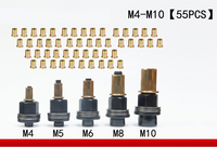 M4-M10 blind rivet heads + 10 nuts each [55pcs]