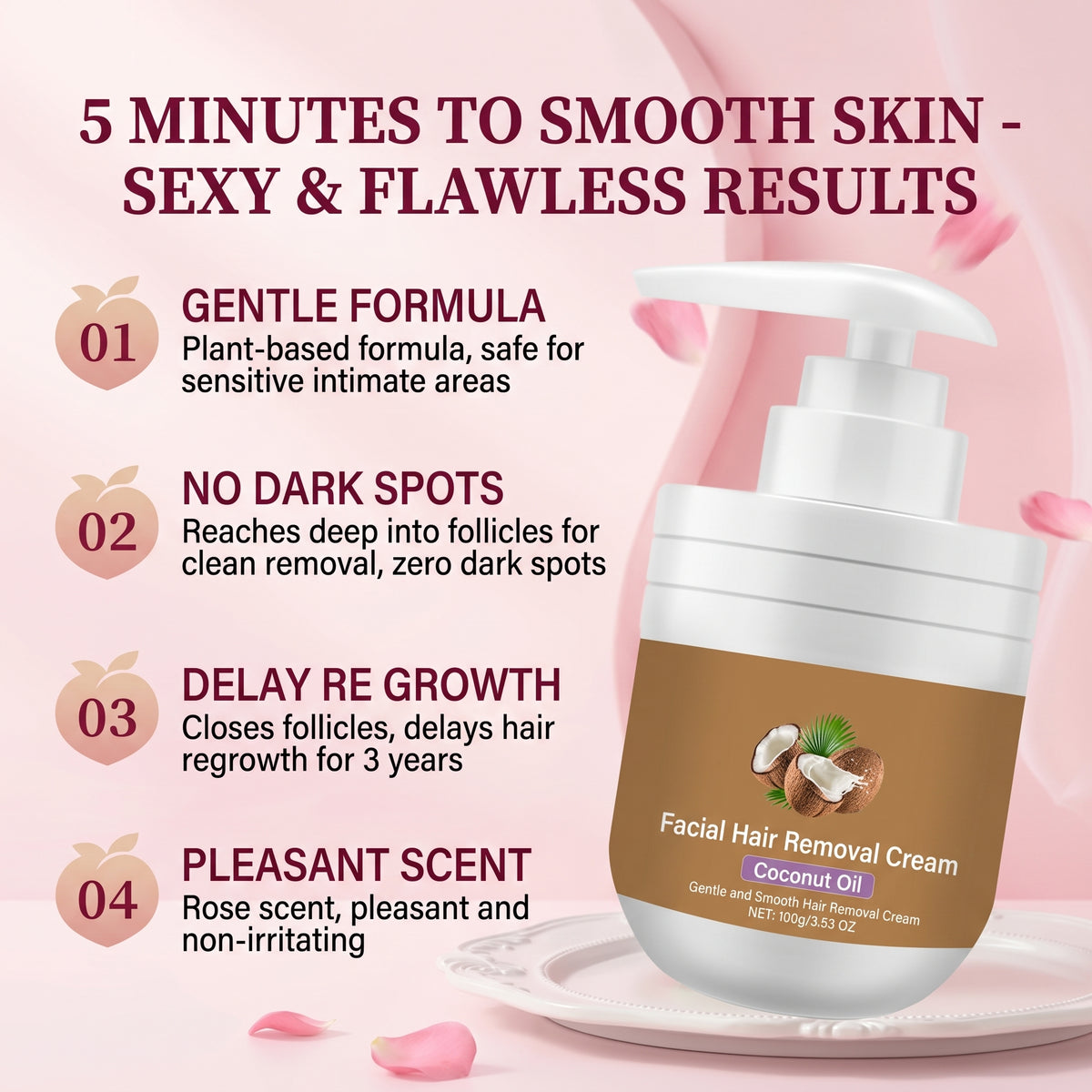 💥Buy One, Get One Free 💕[Painless Hair Removal] Hair Removal Cream with Plant Extracts and Coconut Oil