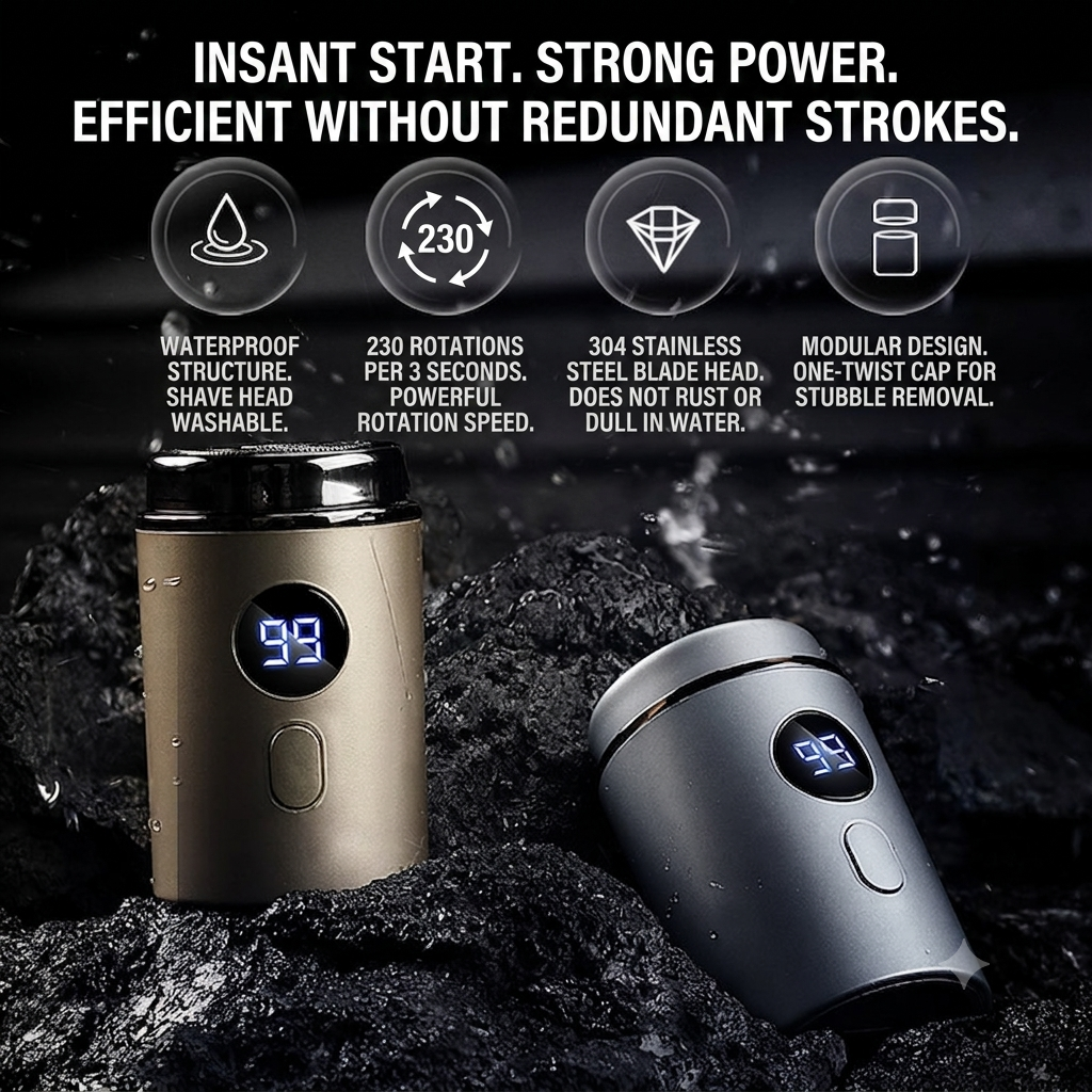 🔥Hot Deal: 50% OFF🔥Powerful Mini Electric Shaver for Men with Digital Display