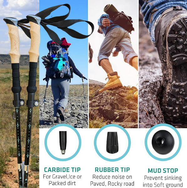 Outdoor trekking poles - hiking and mountaineering trekking poles