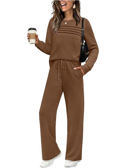 🔥LAST DAY SALE 50% OFF👍✨Women's 2026 UK Casual Crew Neck Top & Drawstring Pants Set