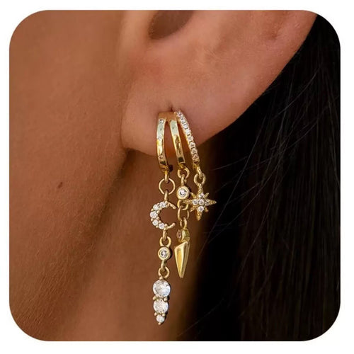 ✨2026 Newest Style✨  3-in-1 Tassel Earrings - Suitable for Single Ear Piercing