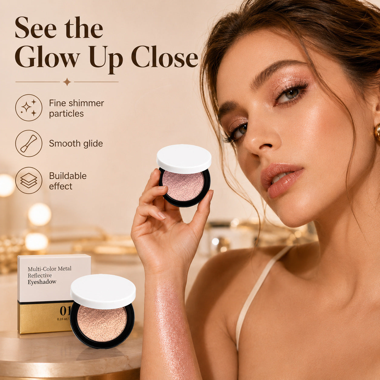 ⚡⚡Neueste Lidschattenkollektion 2026 – 50 % Rabatt |🎨💫 Multicolor Metallic Eyeshadow – Buildable, shimmering metallic eyeshadow