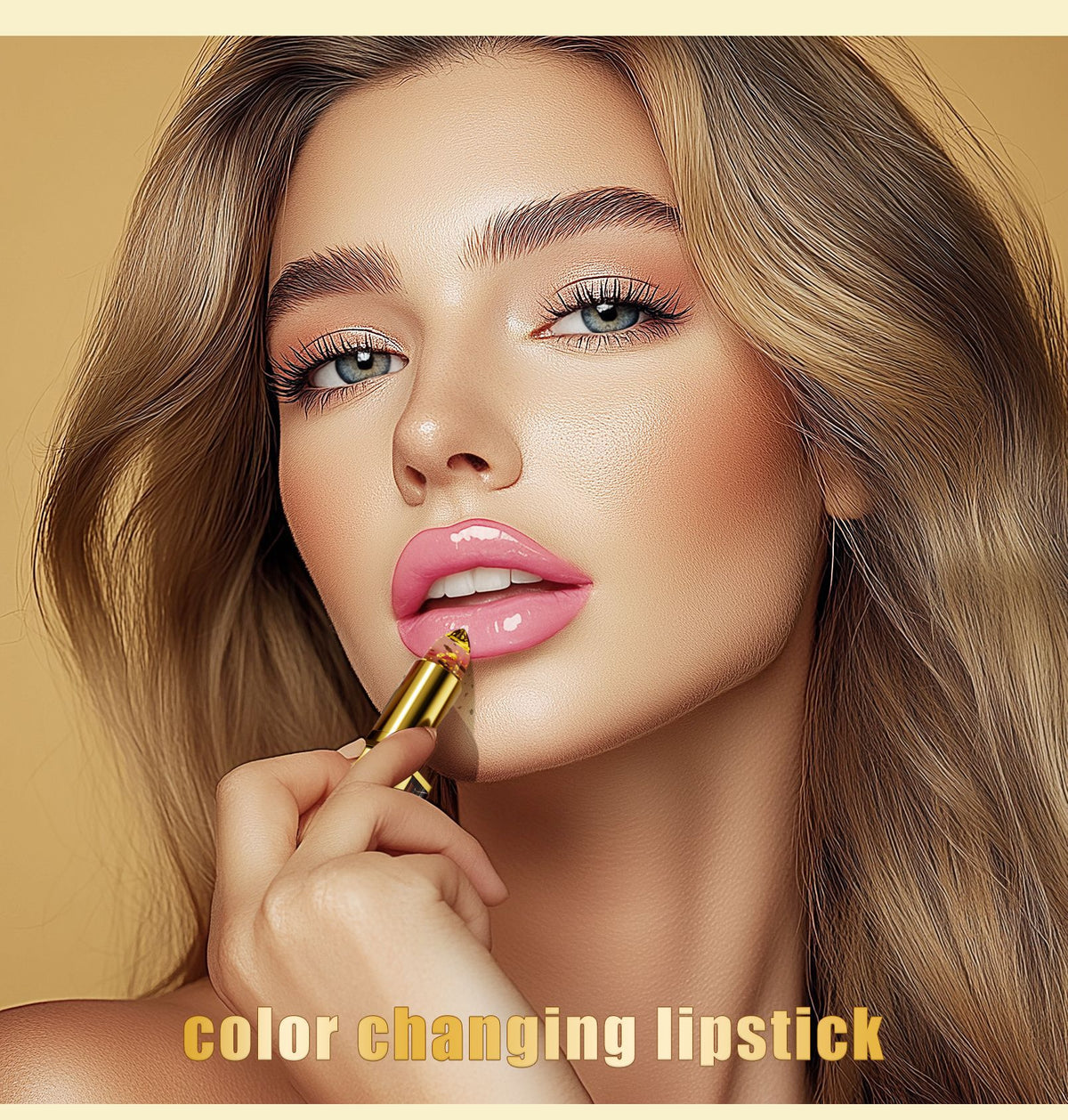 ✨Gilded Gold-Flecked Color Changing Lipstick｜Moisturizing & Hydrating, Personalized Lip Shade