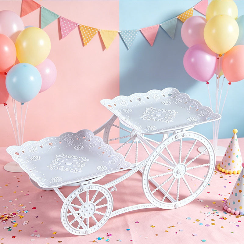 🍰 LIMITED-TIME 49% OFF! ✨ Two-Tier Carriage Serving Stand – Elegant, Heart Details, Tool-Free Assembly 🍽️