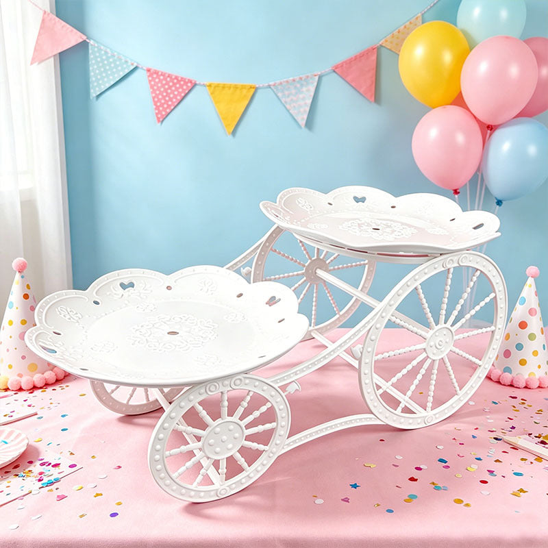🍰 LIMITED-TIME 49% OFF! ✨ Two-Tier Carriage Serving Stand – Elegant, Heart Details, Tool-Free Assembly 🍽️