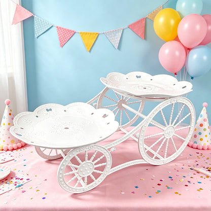 🍰 LIMITED-TIME 49% OFF! ✨ Two-Tier Carriage Serving Stand – Elegant, Heart Details, Tool-Free Assembly 🍽️