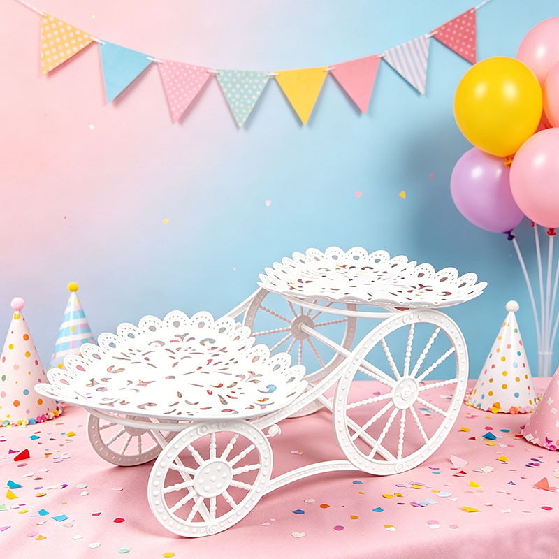 🍰 LIMITED-TIME 49% OFF! ✨ Two-Tier Carriage Serving Stand – Elegant, Heart Details, Tool-Free Assembly 🍽️