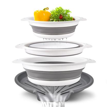Collapsible Kitchen Colander Space Saving Vegetable Fruit Drain Basket