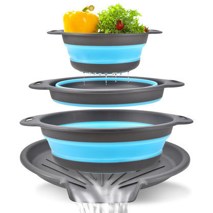 Collapsible Kitchen Colander Space Saving Vegetable Fruit Drain Basket