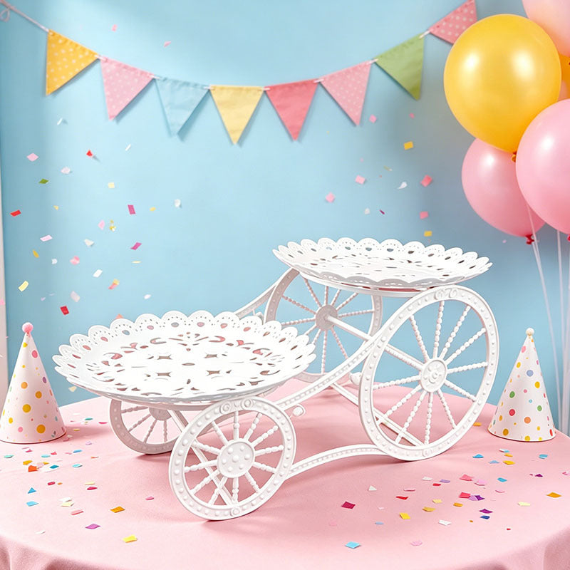 🍰 LIMITED-TIME 49% OFF! ✨ Two-Tier Carriage Serving Stand – Elegant, Heart Details, Tool-Free Assembly 🍽️