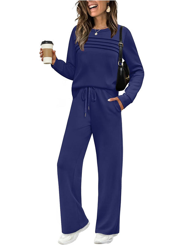 🔥LAST DAY SALE 50% OFF👍✨Women's 2026 UK Casual Crew Neck Top & Drawstring Pants Set