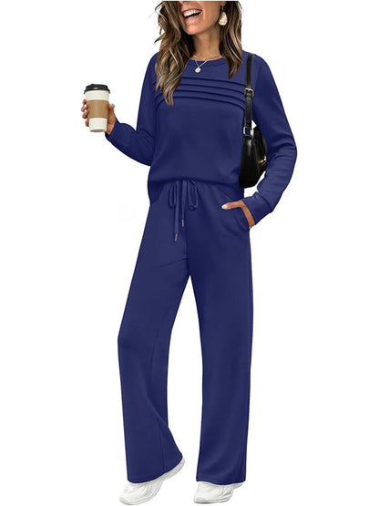 🔥LAST DAY SALE 50% OFF👍✨Women's 2026 UK Casual Crew Neck Top & Drawstring Pants Set